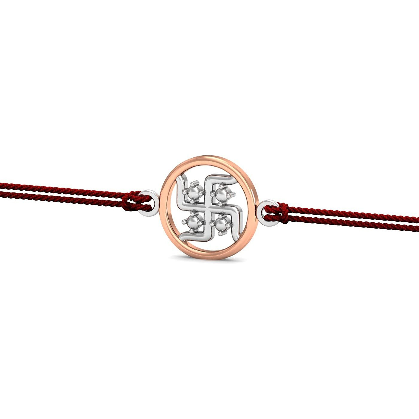 Kuberbox Swastik 925 Sterling Silver Rakhi Bracelet For Raksha Bandhan For Brother