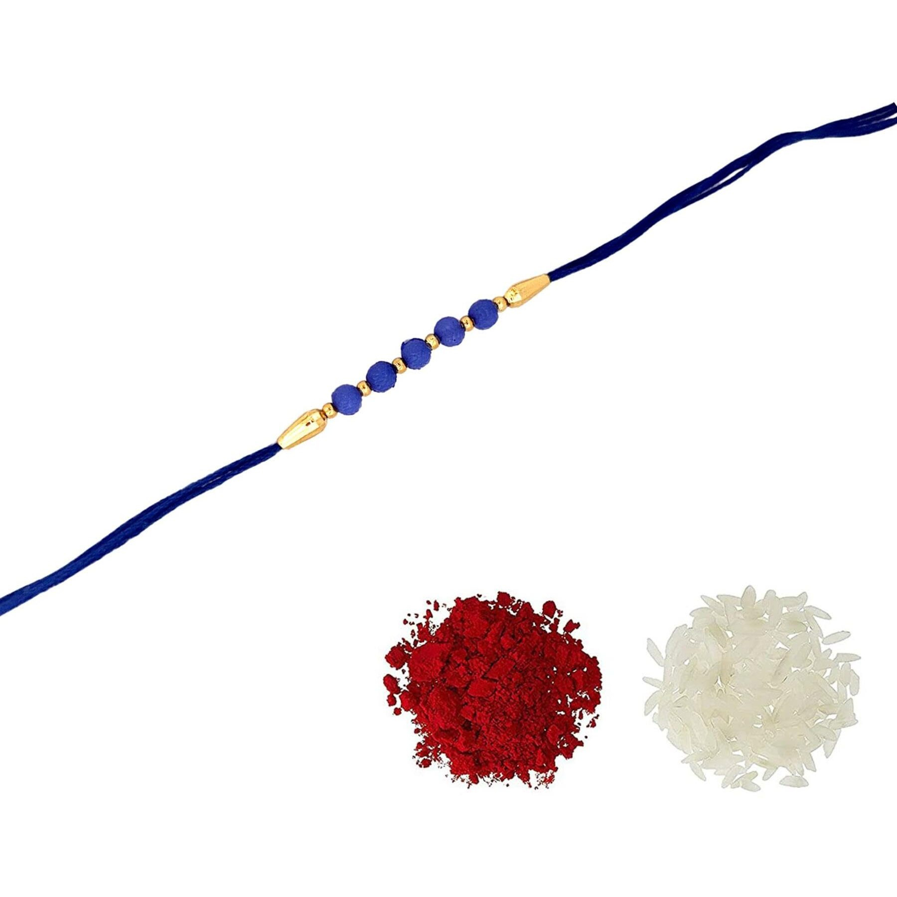 Abhishek Traditional Rakhi For Brother  Handcrafted Raksha Bandhan Thread With Roli Chawal New