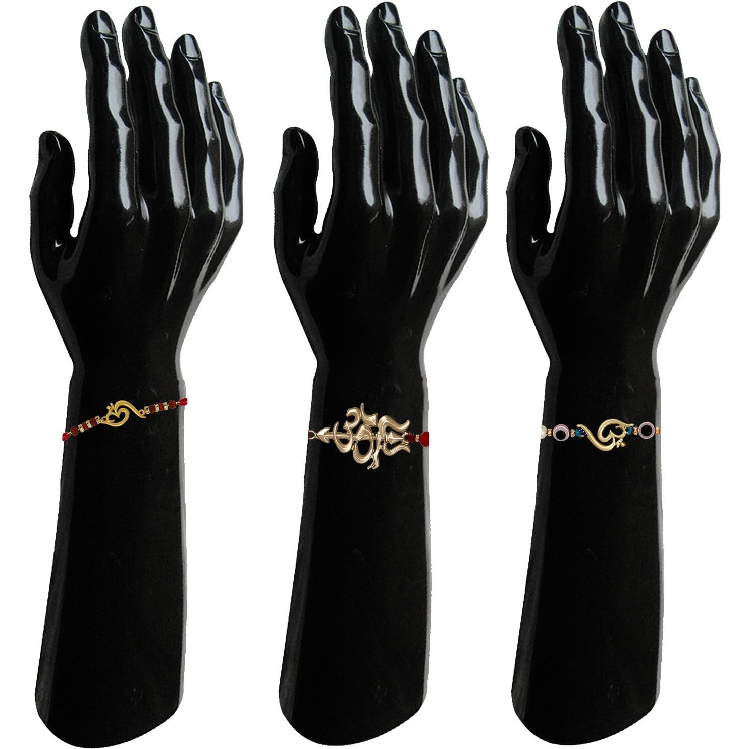 Mahi Combo Of Evil Om And Trishul Rakhis With Crystals And Rudraksha For Bhaiya (Rco1105554G)