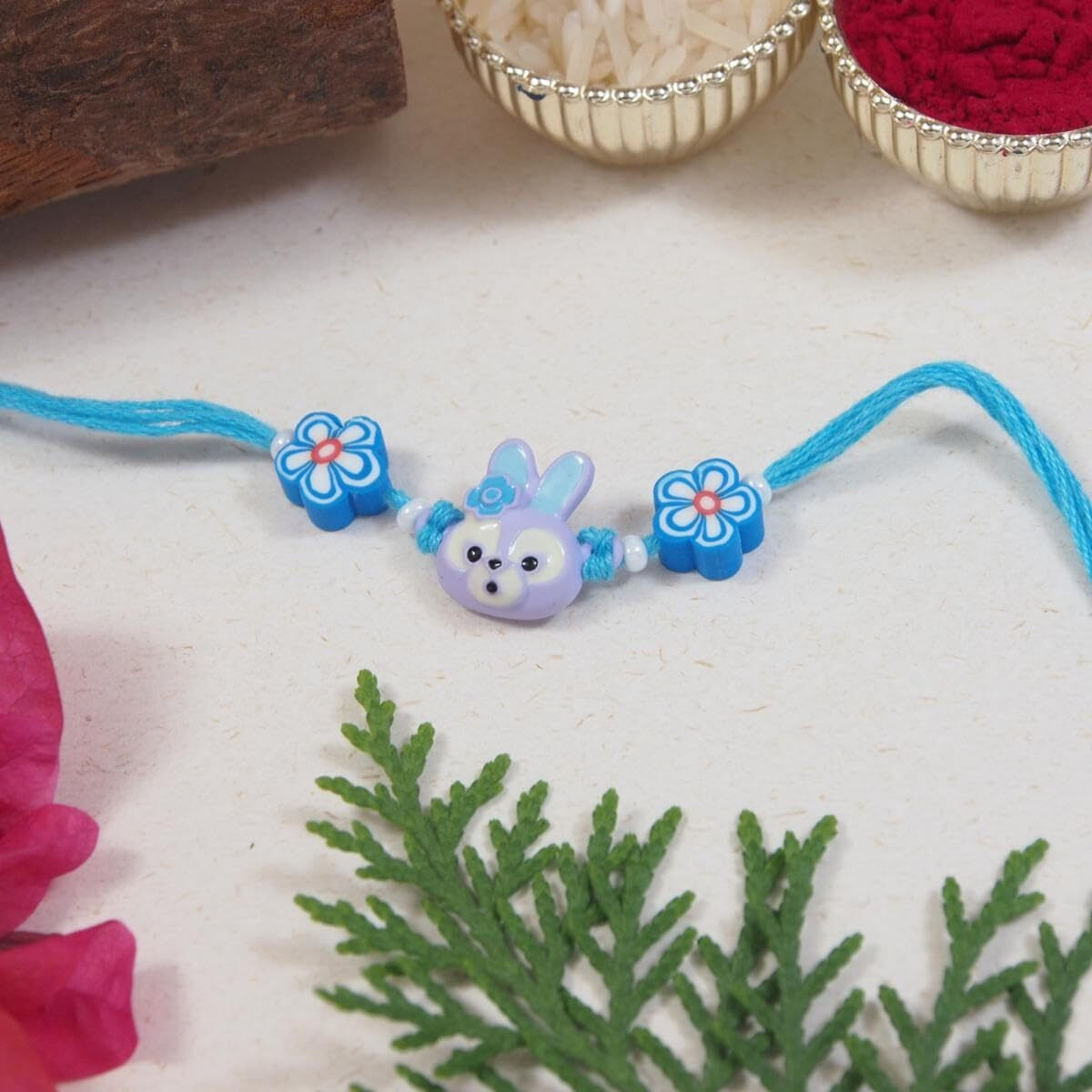 I Jewels Fancy Cartoon Kids Rakhi With Roli Chawal & Rakshabandhan Card For Brother/Bro/Bhai (R203-2)(Set Of 2)