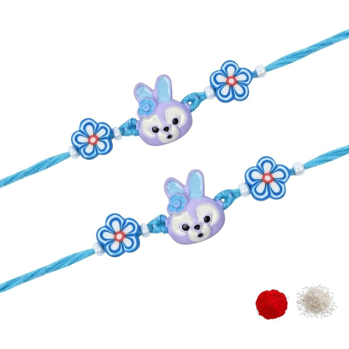 I Jewels Fancy Cartoon Kids Rakhi With Roli Chawal & Rakshabandhan Card For Brother/Bro/Bhai (R203-2)(Set Of 2)