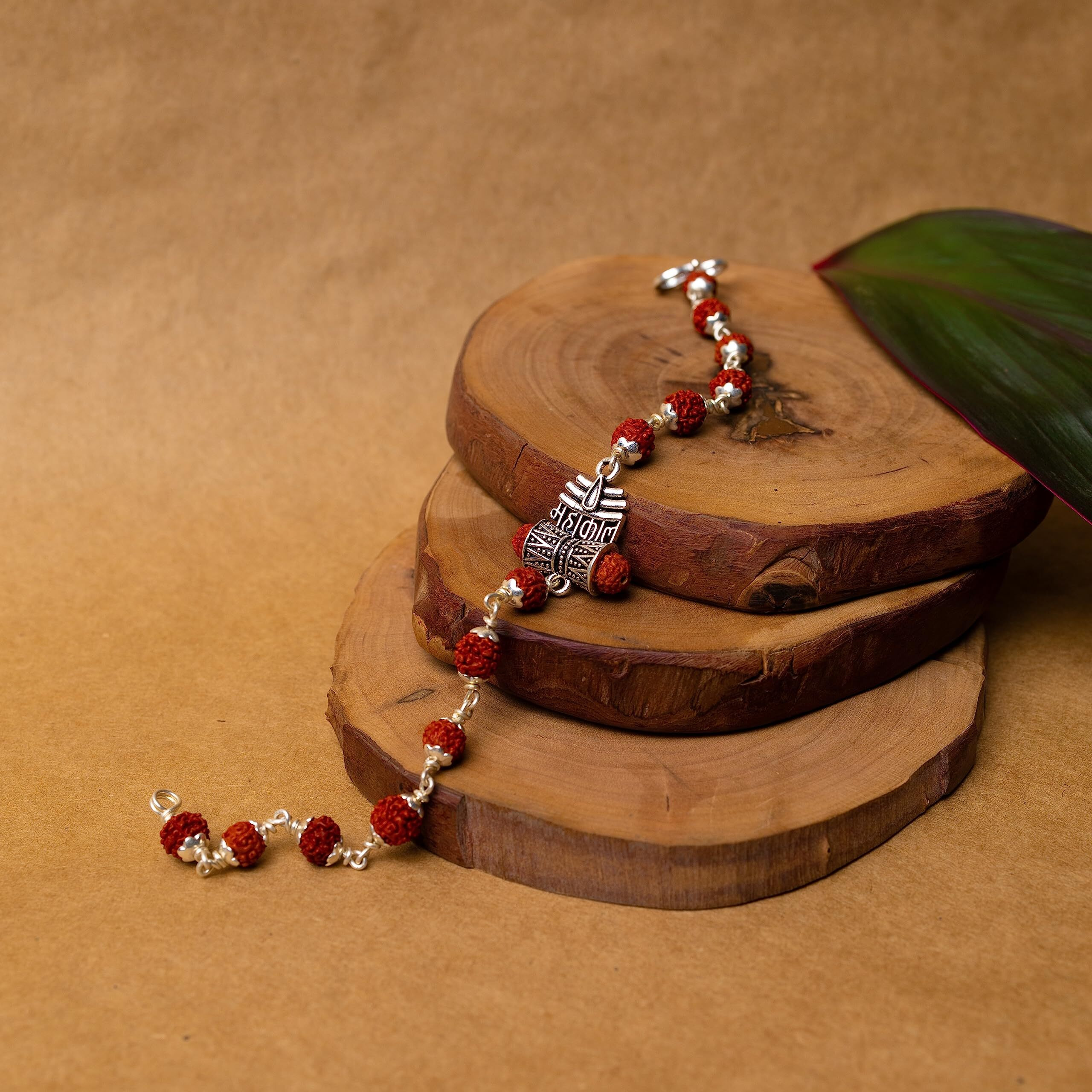 Hem Jewels Pure Silver Rudraksh Rakhi For Brother | Silver Bracelet For Boys And Men | Bracelet Rakhi | Design Mahakaal With Third Eyel Motif (Hj_Rkh53)