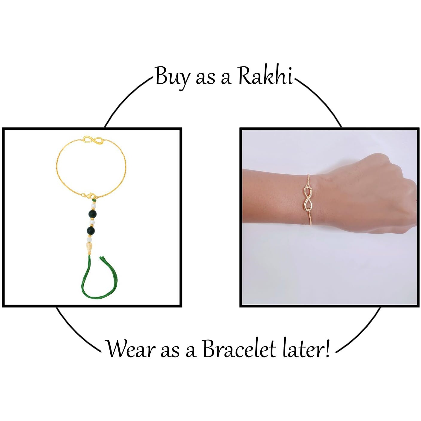 Mahi Gold Plated Infinite Shape Lumba Rakhi For Bhabhi (Ral1100682G)
