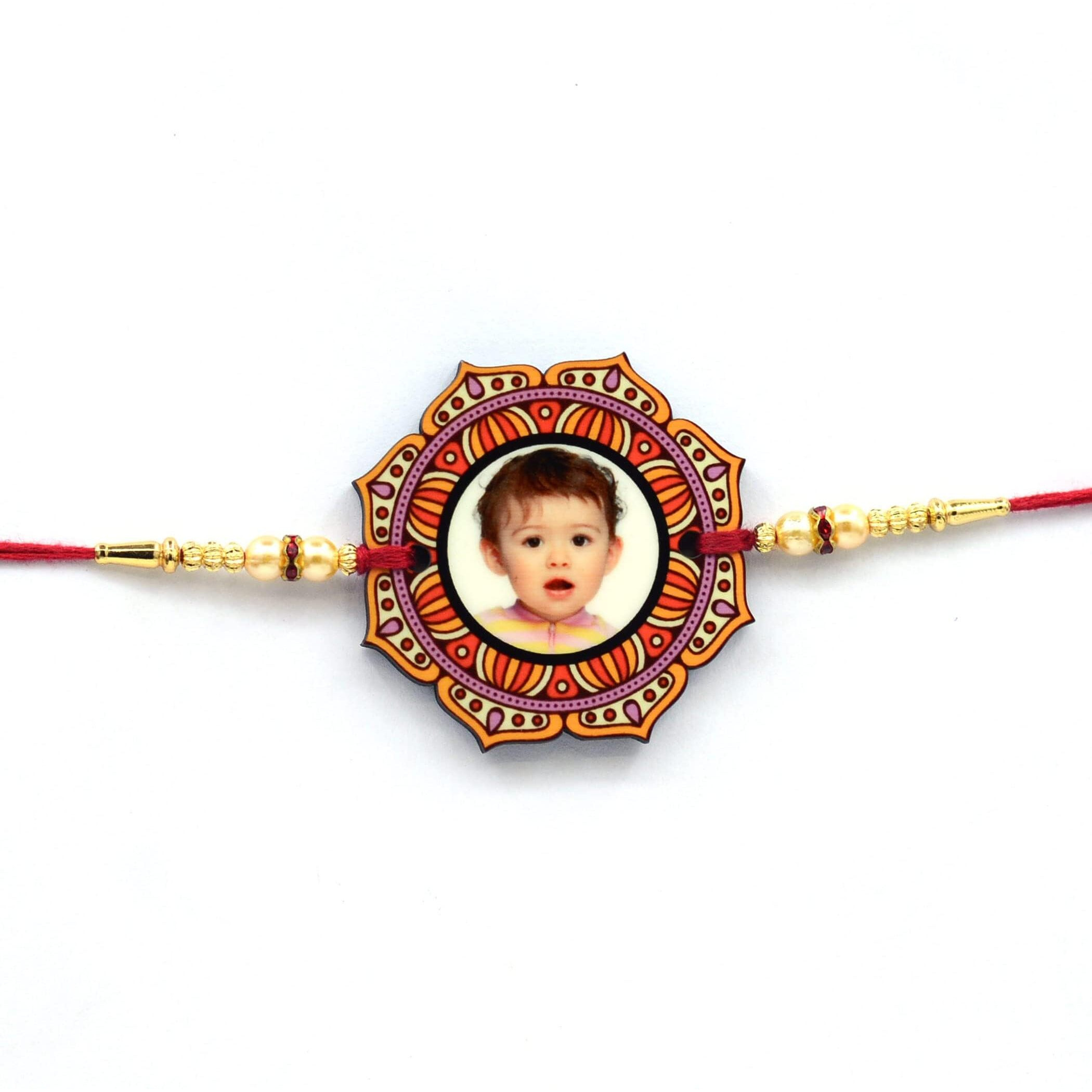Ajanta Royal Personalized Wooden Rakhi For Men With Photo/Name For Brother On Rakshabandhan (Rk-10) (1)