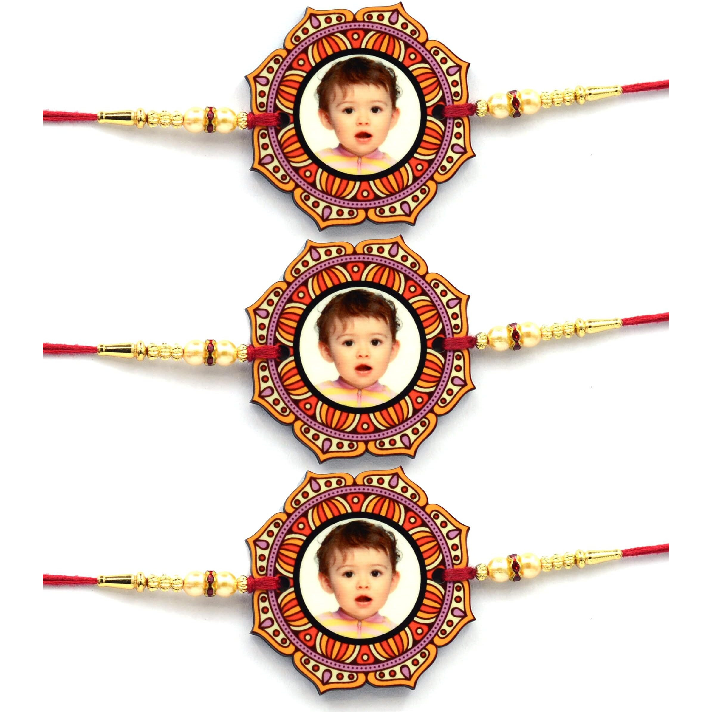 Ajanta Royal Personalized Wooden Rakhi For Men With Photo/Name For Brother On Rakshabandhan (Rk-10) (1)
