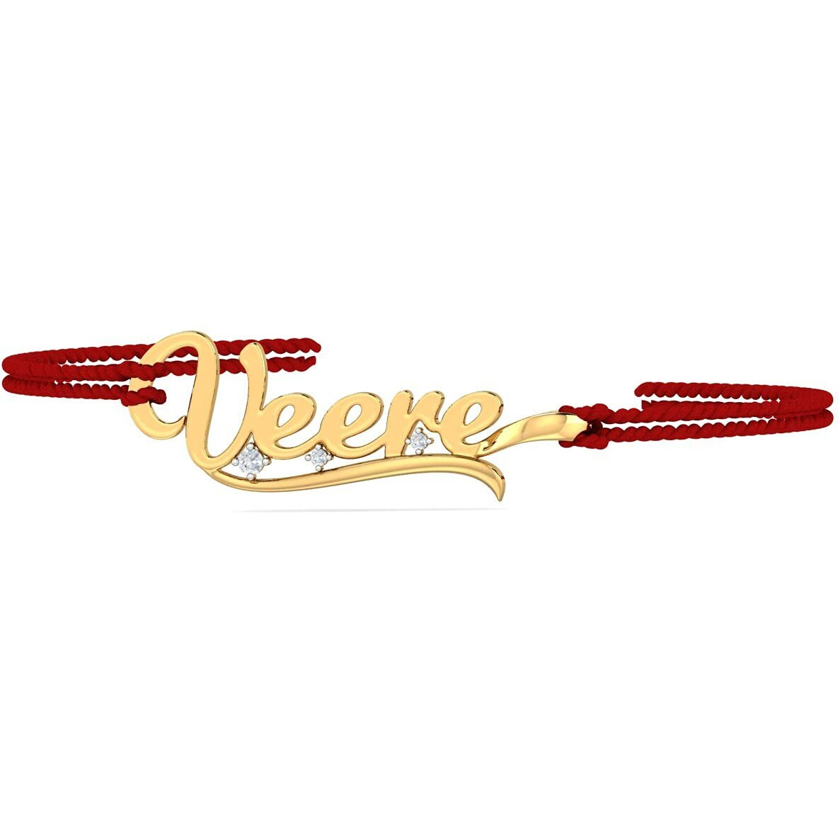 Kuberbox Bhai 18K Gold And Diamond Rakhi Bracelet For Brother