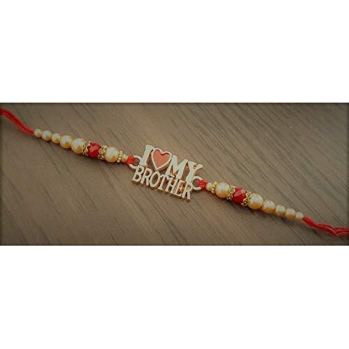Mihu Creation Rakshabandhan Rakhi Pack Of 1 Woollen-Blend I Love My Brother Rakhi With Roli Pack