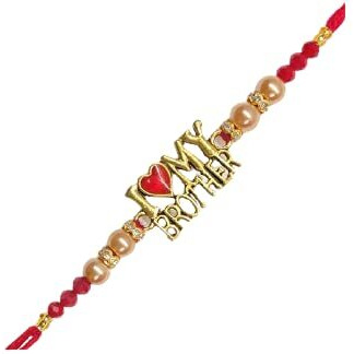Mihu Creation Rakshabandhan Rakhi Pack Of 1 Woollen-Blend I Love My Brother Rakhi With Roli Pack