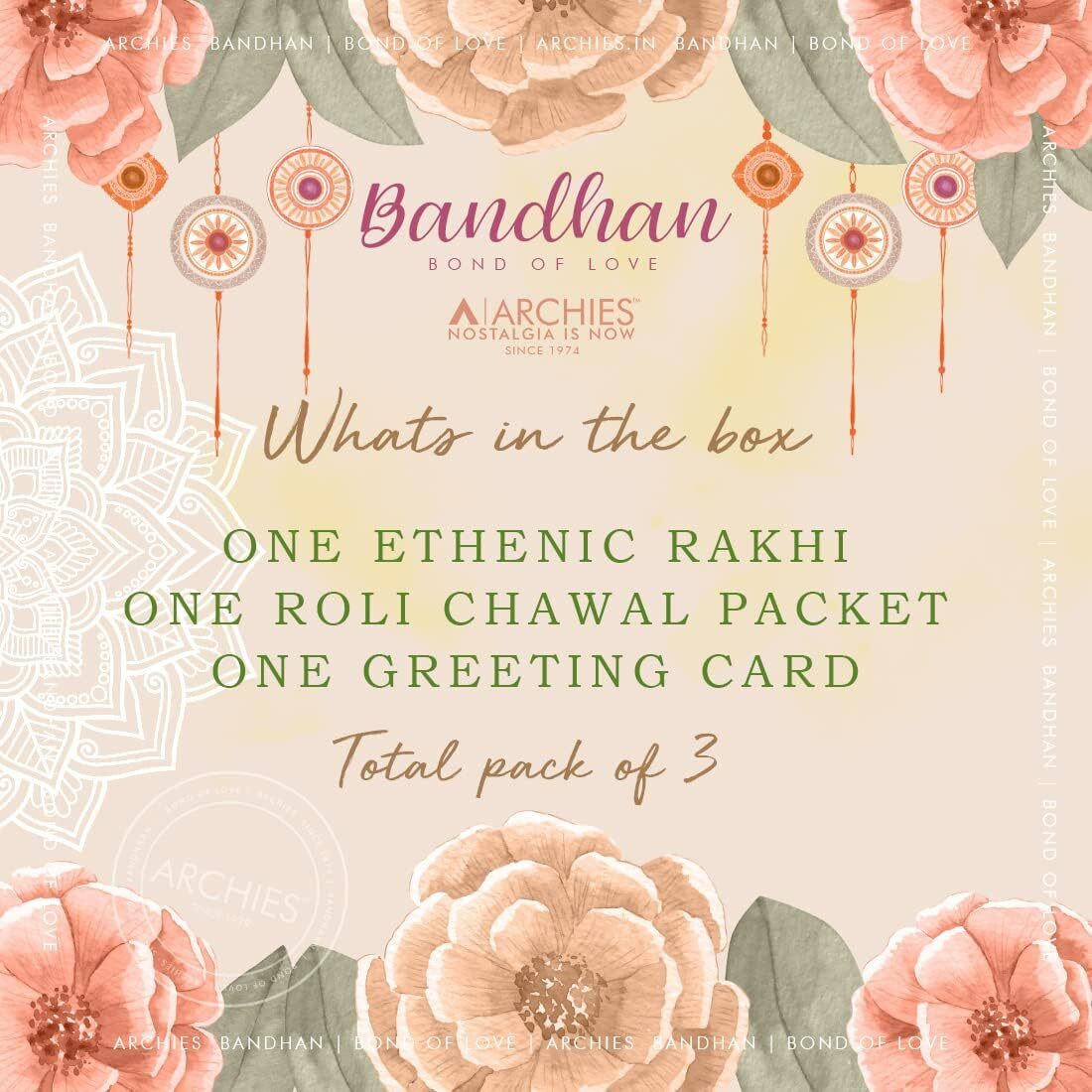 Archies Rakhi Collection For Rakshabandhan | Rakhi For Brother | Rakhi For Bhaiya And Bhabhi | Rakhi Combo Gift Hamper (Rakhi Combo -224)
