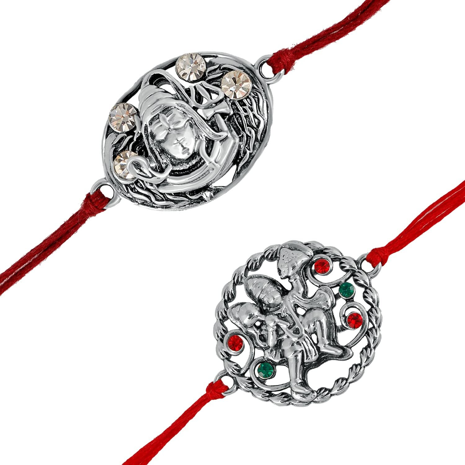 Mahi Combo Of Lord Hanuman, Krishna And Shiva Religious Rakhis For Brother/Bhaiya (Rco1105421M)