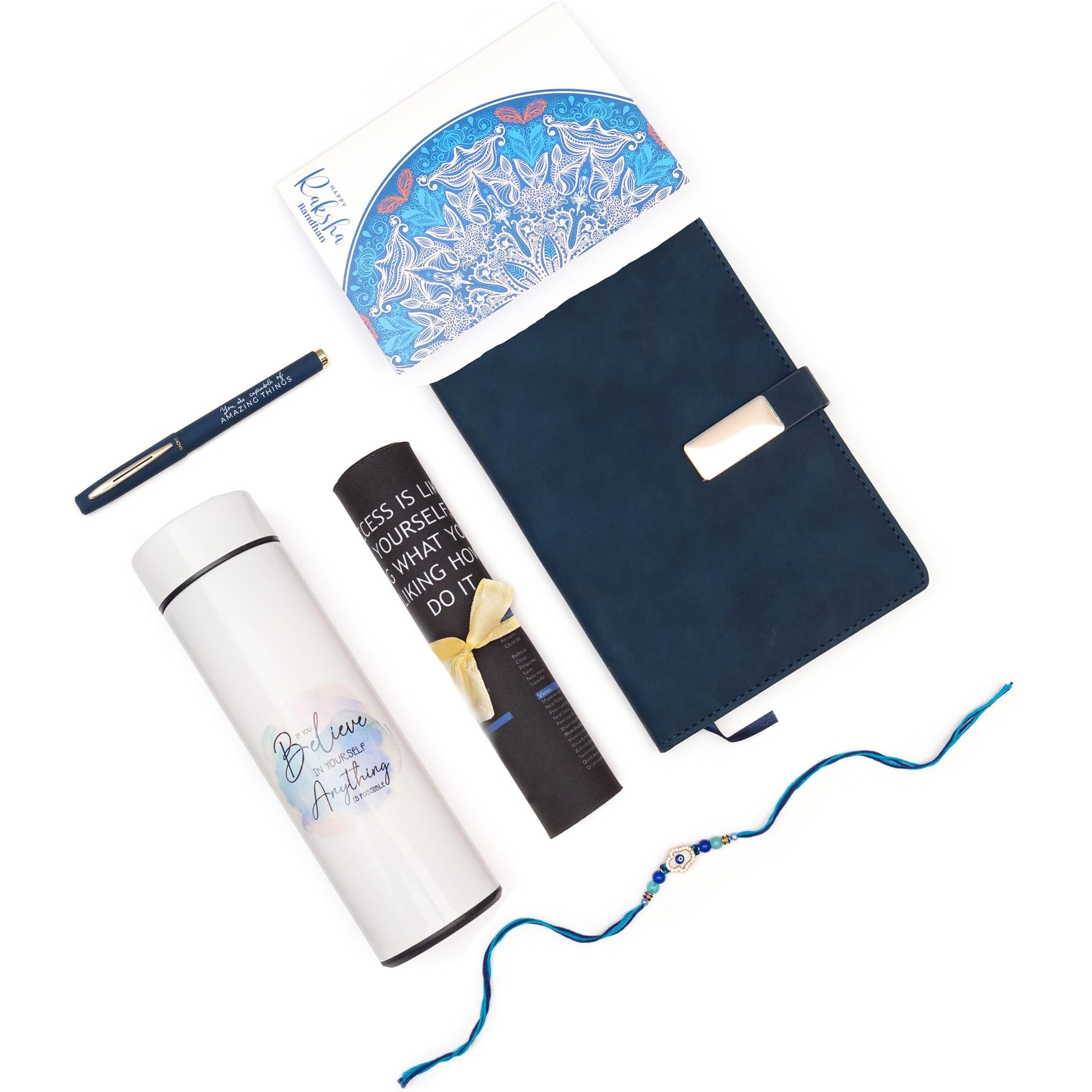 To The Nines Elegant Rakhi & Gift Set For Brother With Tilak Material & Greeting Card