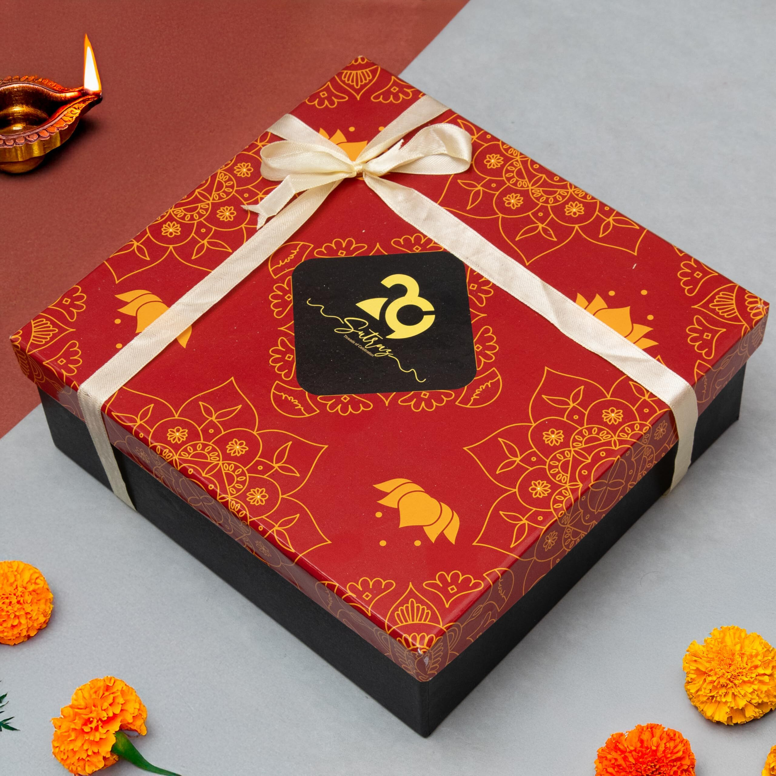 To The Nines Elegant Rakhi & Gift Set For Brother With Tilak Material & Greeting Card
