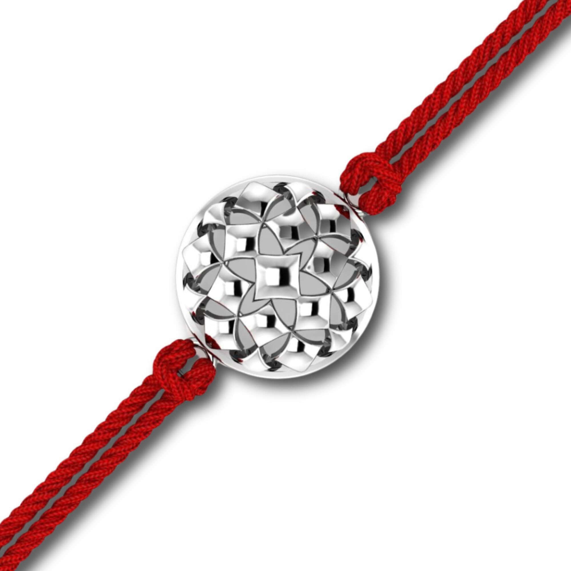 Kuberbox Men's Silver Rakhi, Sayukta Mesh, Bracelet For Raksha Bandhan For Brother