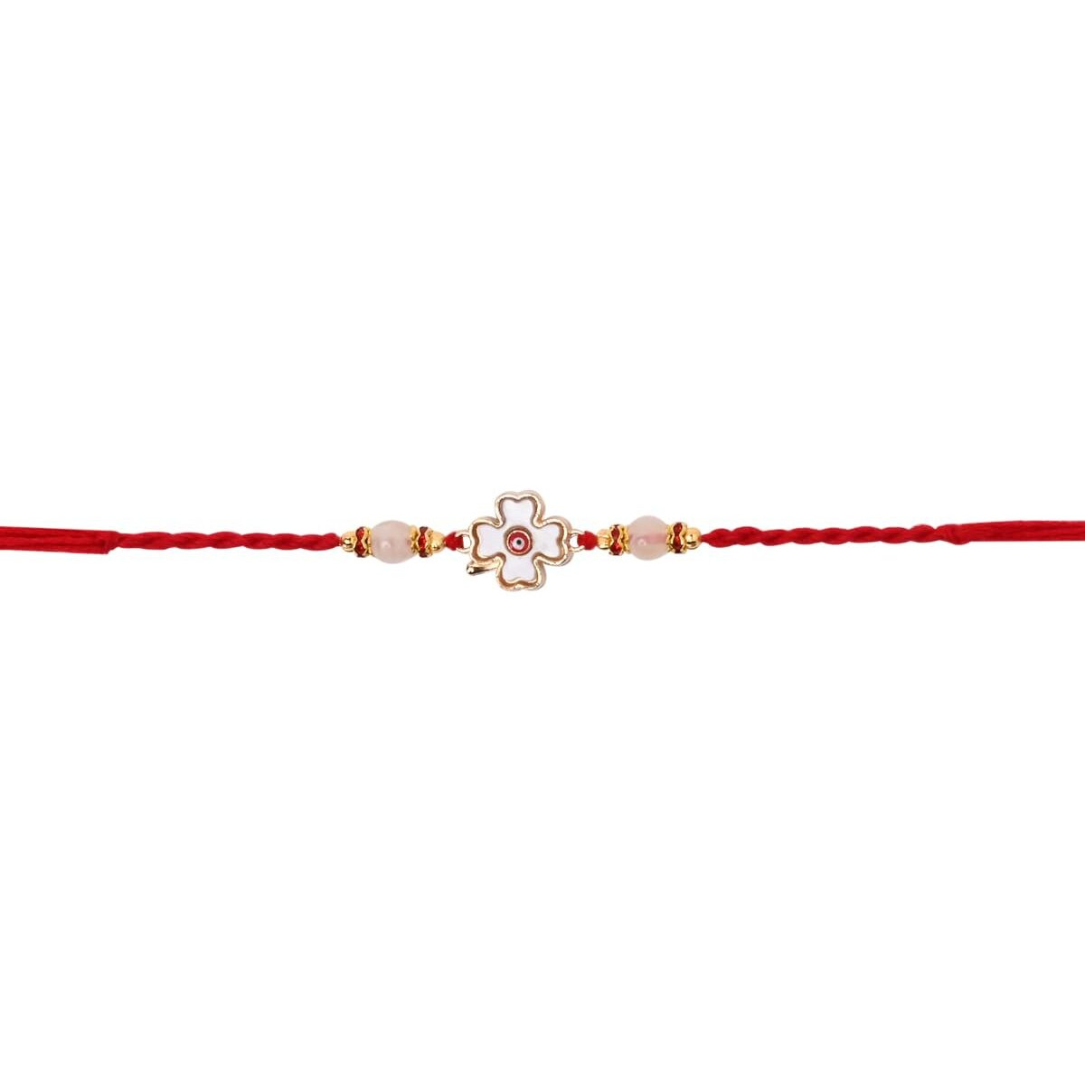 I Jewels Flower Design Rakhi With Roli Chawal & Rakshabandhan Card For Bro/Brother/Bhai (R325)