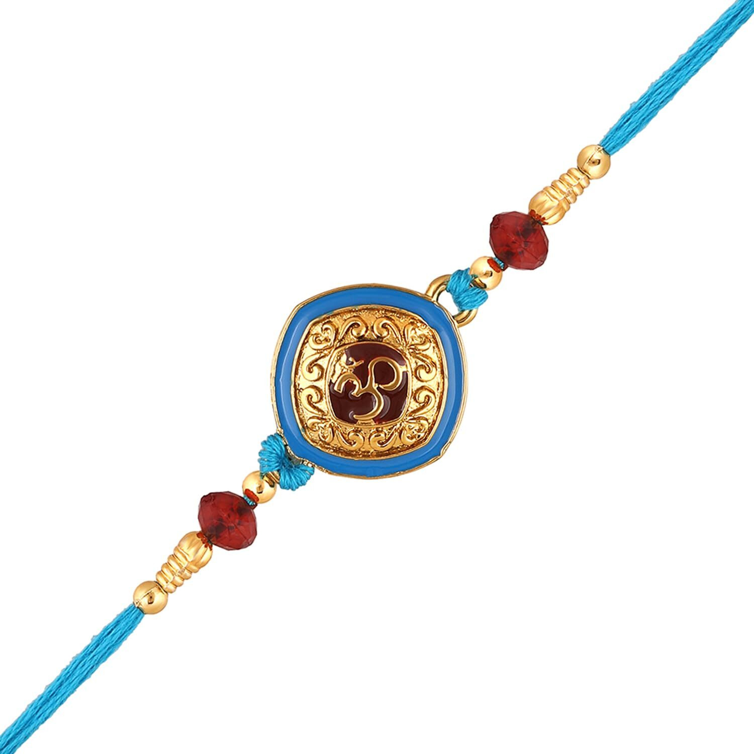 Mahi Meena Enamel Om Rakshabandhan Rakhi For Chota Bhai, Kids, Bhatija, Brother, Bhai, Bro (Ra1100757G)