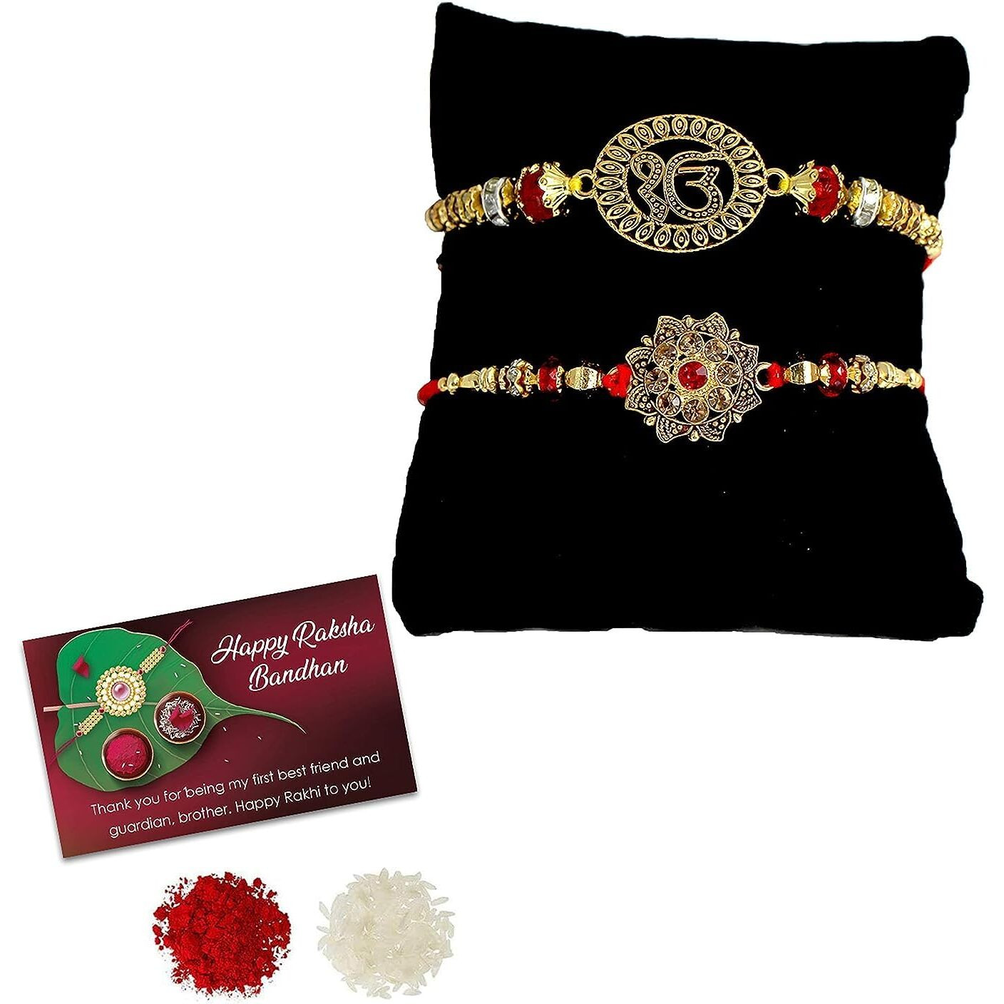 Kartik Ek Onkar Rakhi For Brother Set Of 2 Piece With Roli & Chawal (Ek Onkar Style)