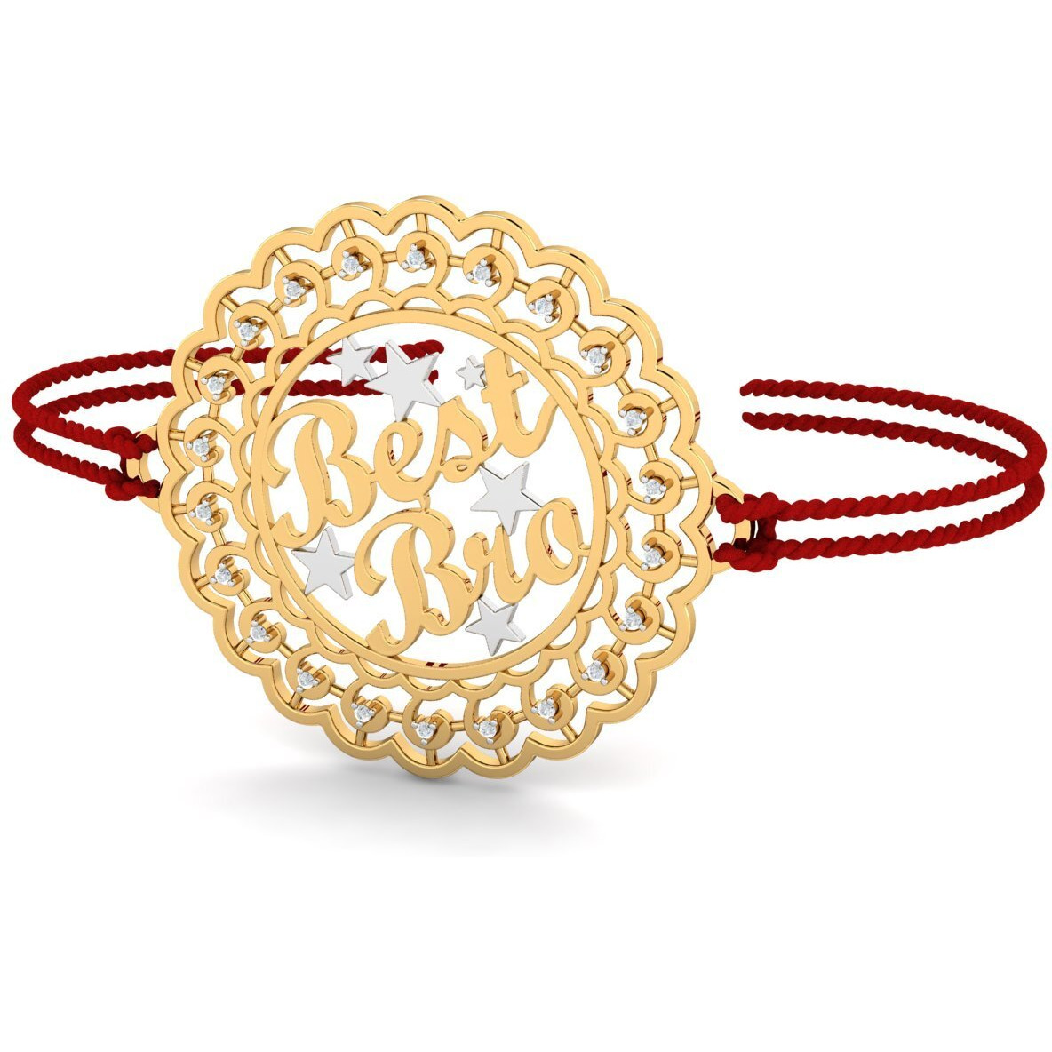 Kuberbox 18K Best Bro Gold Rakhi For Brother