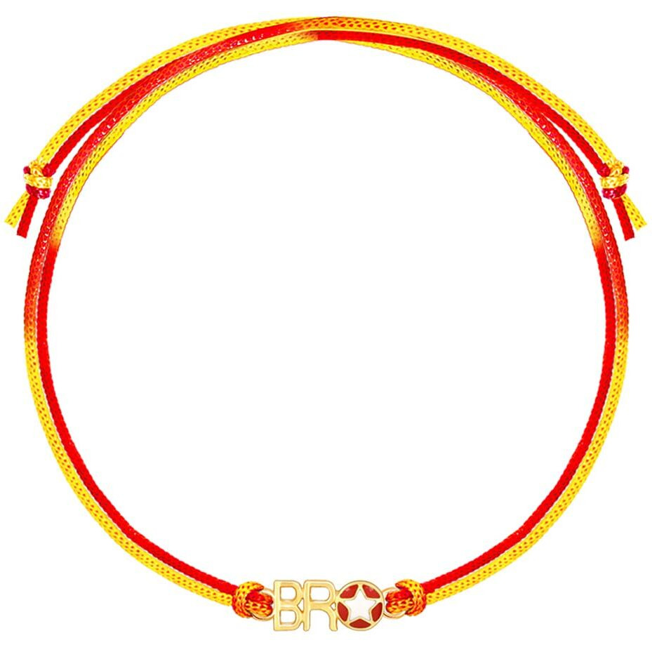 Giva 925 Silver Bro Words With Star Golden Rakhi | Gifts For Men And Boys | Quirky Rakshabandhan Rakhi For Brother | Silver Rakhi For Boys & Men With Certificate Of Authenticity And 925 Stamp