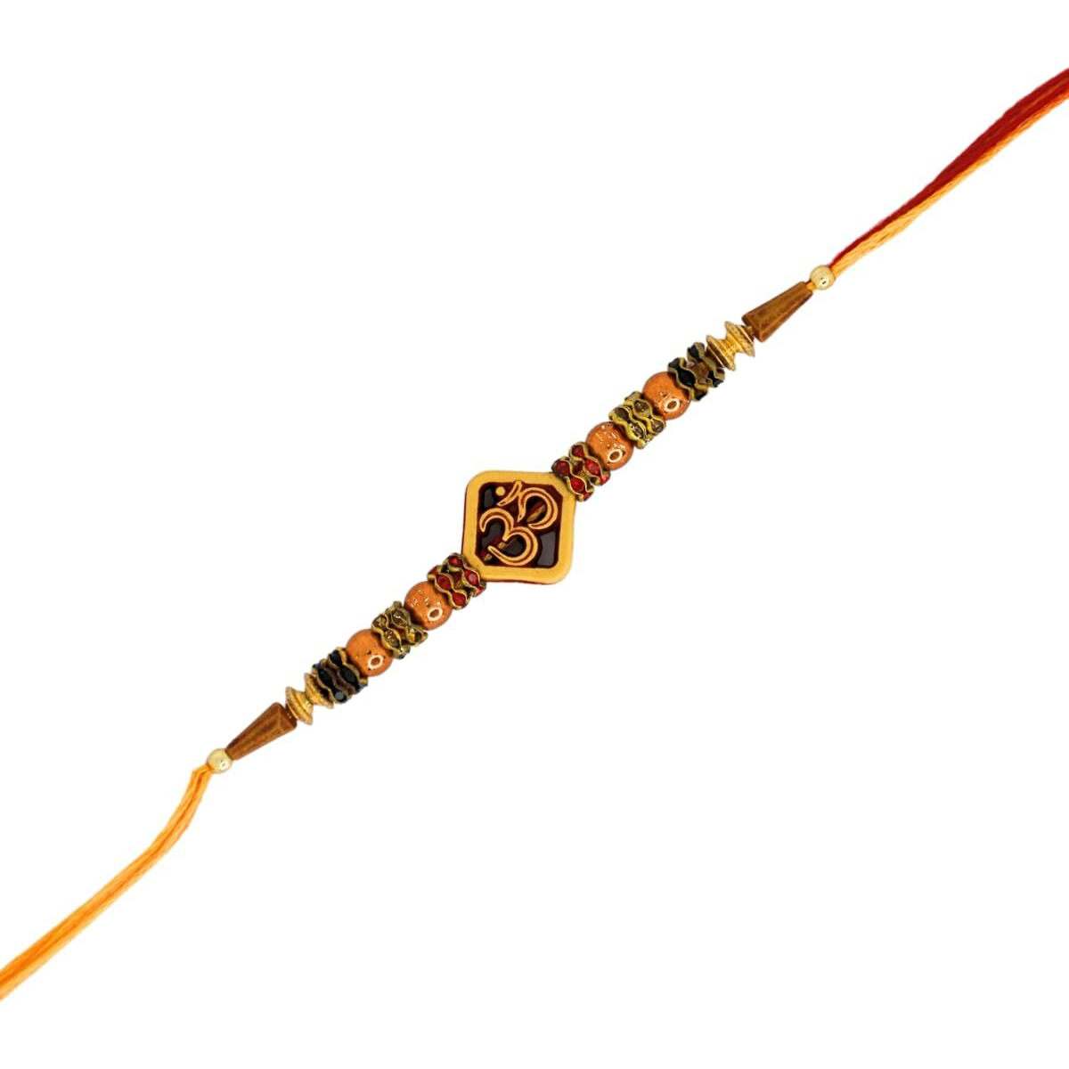 Jwella Om Rakhi With Quirky Raksha Bandhan Card, Kumkum & Decorative Pooja Thali (10Cm)| Spiritual Rakhi Gift Set For Brother | Traditional Combo For Bhai