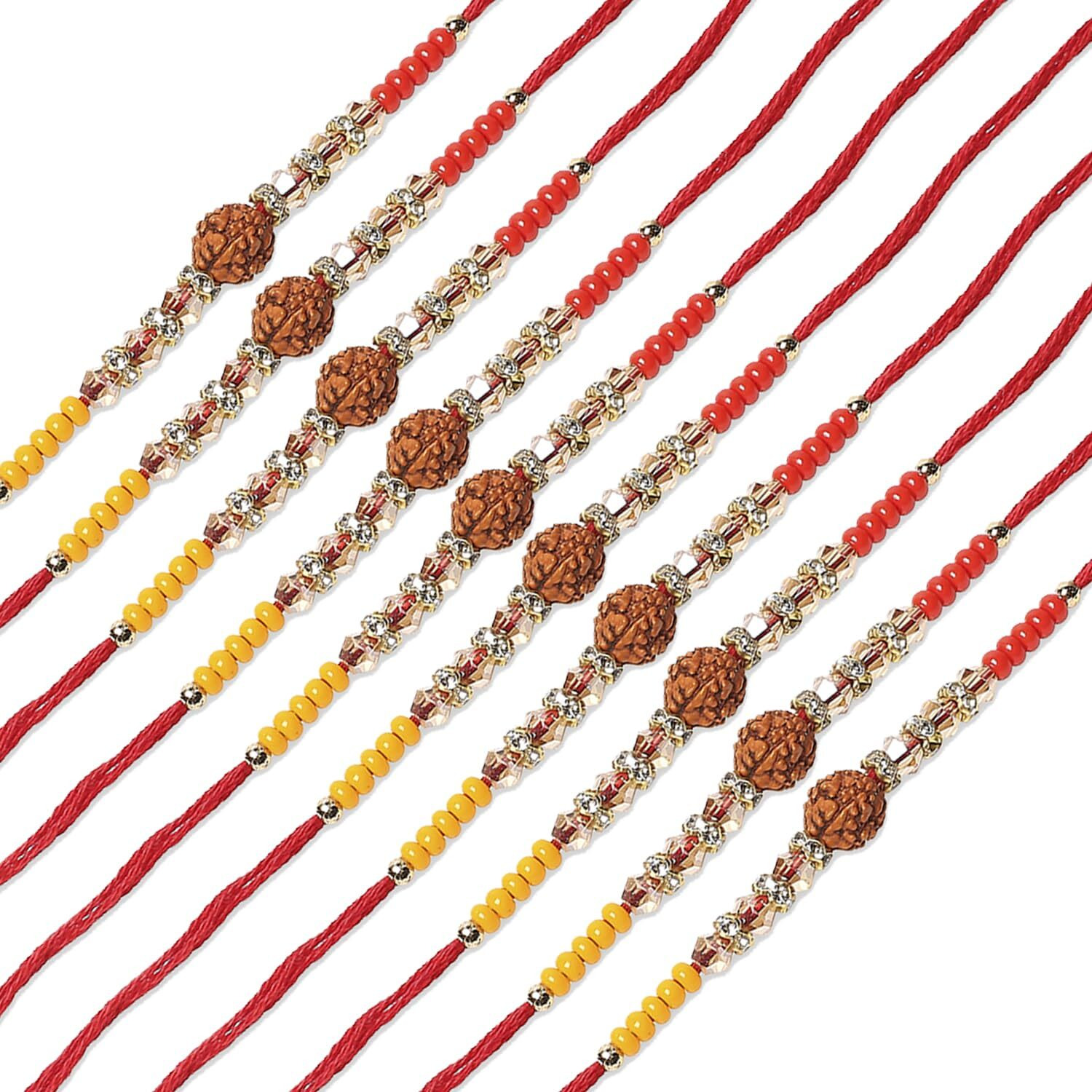 Young & Forever Gift Combo Of Rakhi Set For Men Rakhi For Brother Rakhi Set Rakhi Combo Bhaiya Rakhi Combo Rakhi Set Of 10 Rudraksha Crystal Ad Rakhi