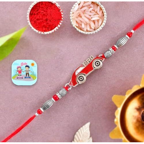 Craftvatika Rakhi With Fridge Magnet For Brother Boy Kids | Bike Rakhi Kids Combo Set Of 1 For Brother Bhaiya Sister Men Premium Designer Bro, With Magnet Gift
