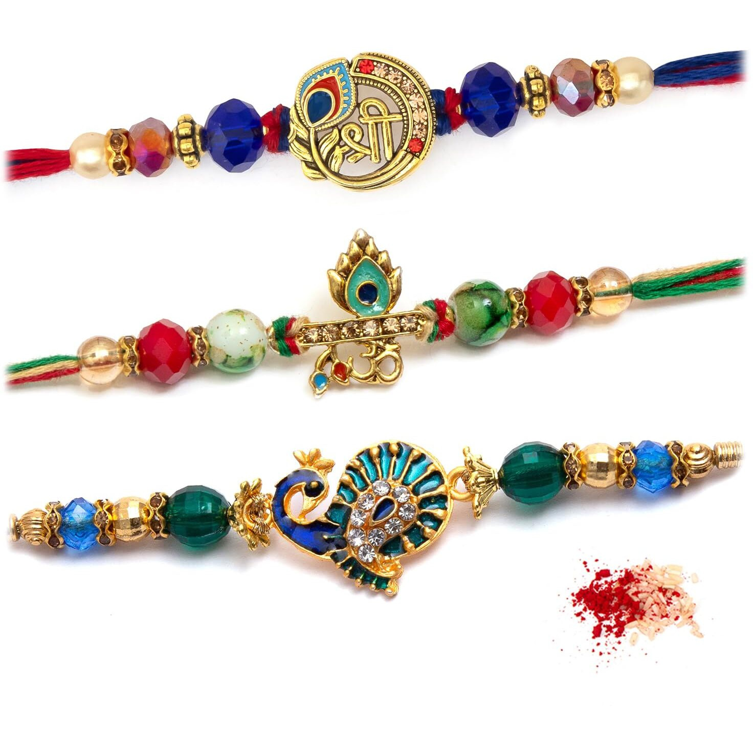 To The Nines Rakhi For Brother With Greeting Card And Tilak Material - Pack Of 3 Rakhi