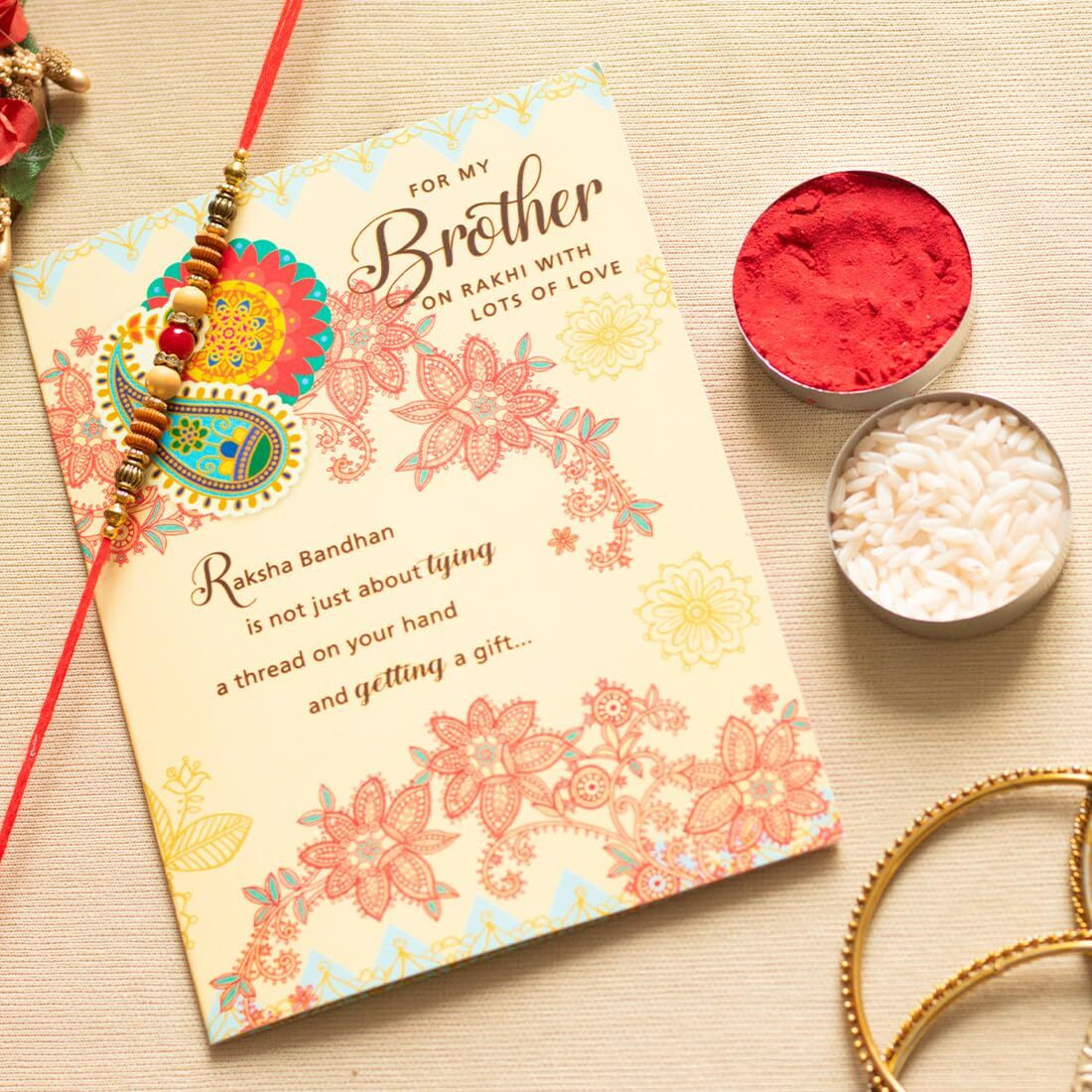 Archies Rakhi Collection For Rakshabandhan | Rakhi For Brother | Rakhi For Bhaiya And Bhabhi | Rakhi Combo Gift Hamper (Bubbly-Traditional Style Rakhi Combo)
