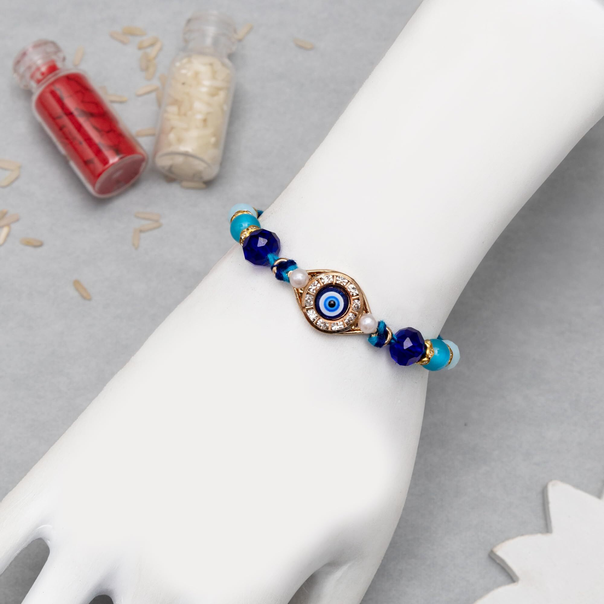 To The Nines Boy's Rakhi Gift Set For Brother - Rakhi With Fridge Magnet, Tilak Material & Greeting Card