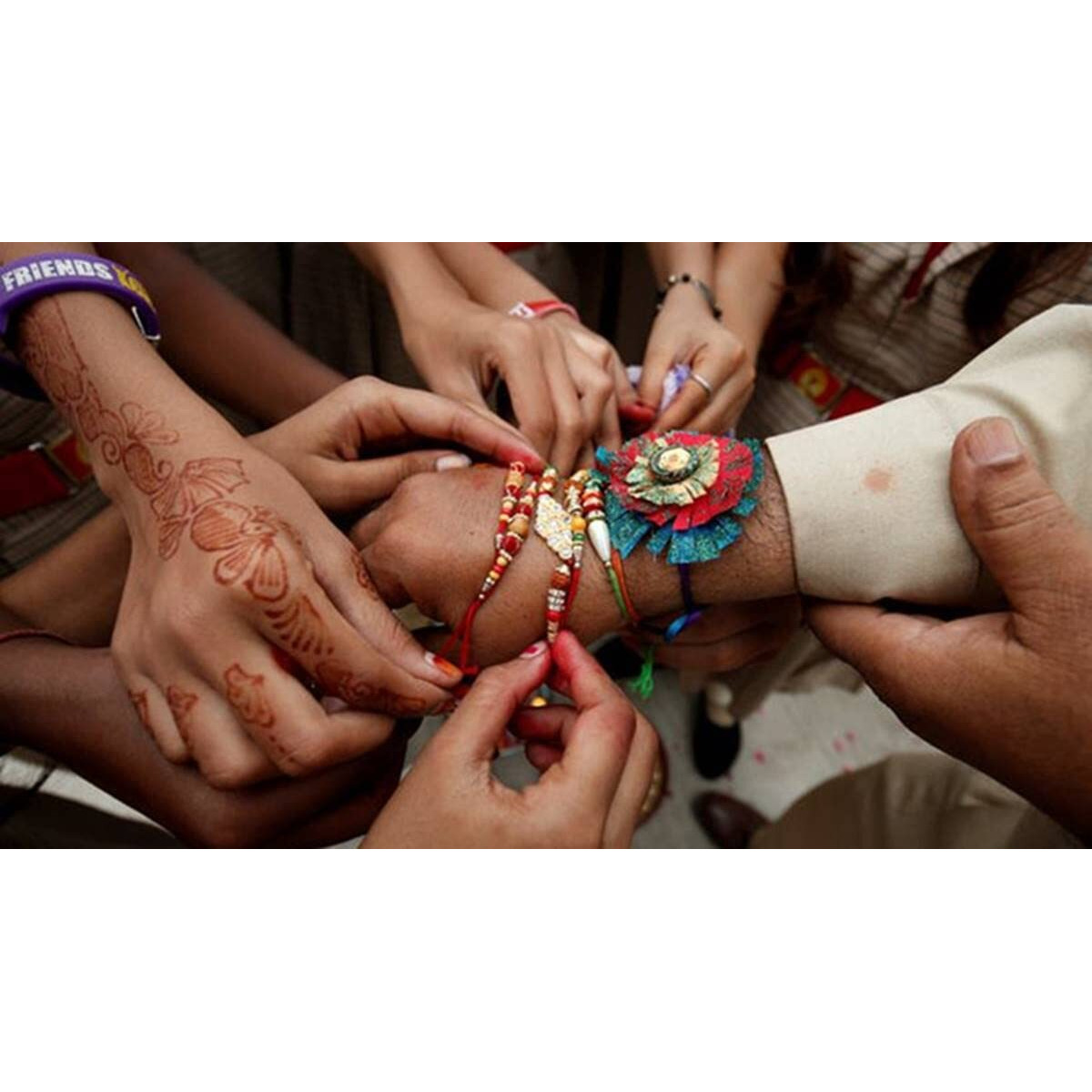 Wdk Unique- Rakhi For Brother/Bhai Rakshabandhan Bhaiya Rakhi And Bhabhi Lumba Set With Roli Chawal (1 Lumbha Rakhi And 1 Rakhi)