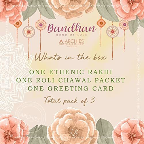 Archies Rakhi Collection For Rakshabandhan | Rakhi For Brother | Rakhi For Bhaiya And Bhabhi | Rakhi Combo Gift Hamper (Brother-Traditional Style Rakhi Combo)