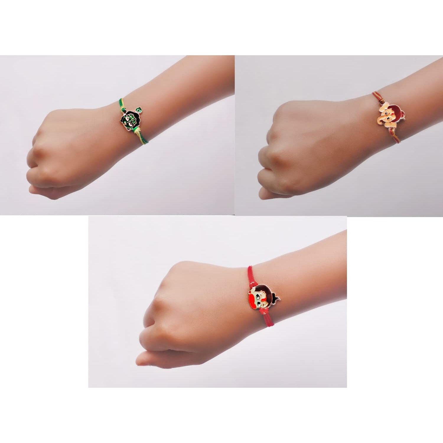 Mahi Combo Of Bal Ganesh And Bal Krishna Kids Rakhi With Meena Work (Rco1105329Z)