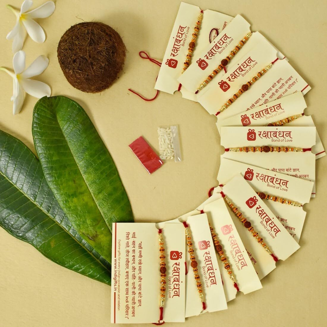 Indigifts Rakhi For Brother, Super Brother Red Color Rudraksh Rakhi Set Of 10 With Roli & Greeting Card | Rakshabandhan Rakhi For Bhaiya/Bhai/Kids/Men, Rakhi Bracelet (Set Of 10 Rakhi)