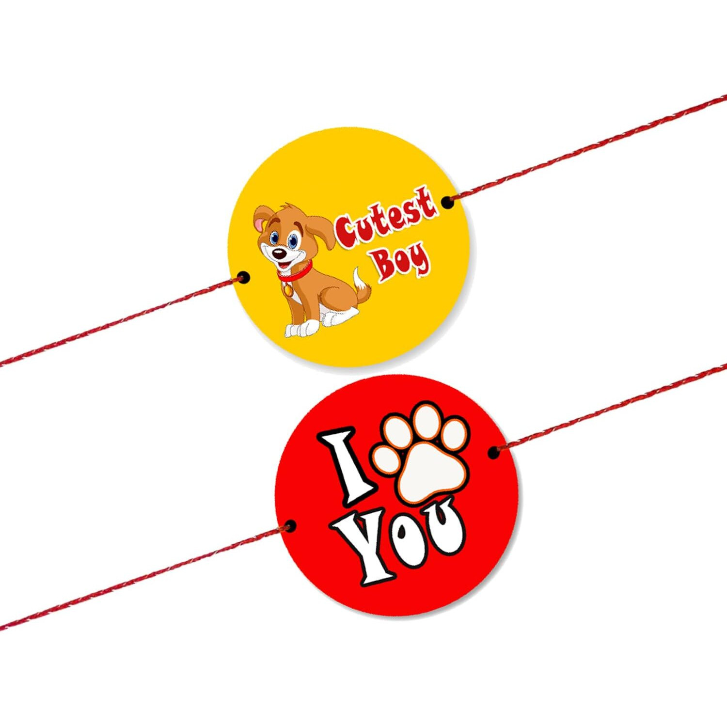Petyantra Set Of 2 Cutest Boy And I Love You Pet Dog Rakhi For Rakshabandhan Gift For Paw Brother Dog Lover Bracelet Band Dog Accessory