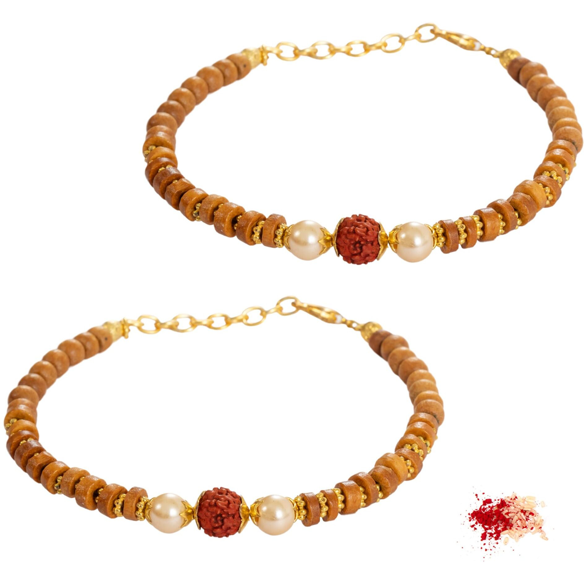 To The Nines Men's Rakhi For Brother - Pack Of 2 Rakhi With Tilak Material & Greeting Card