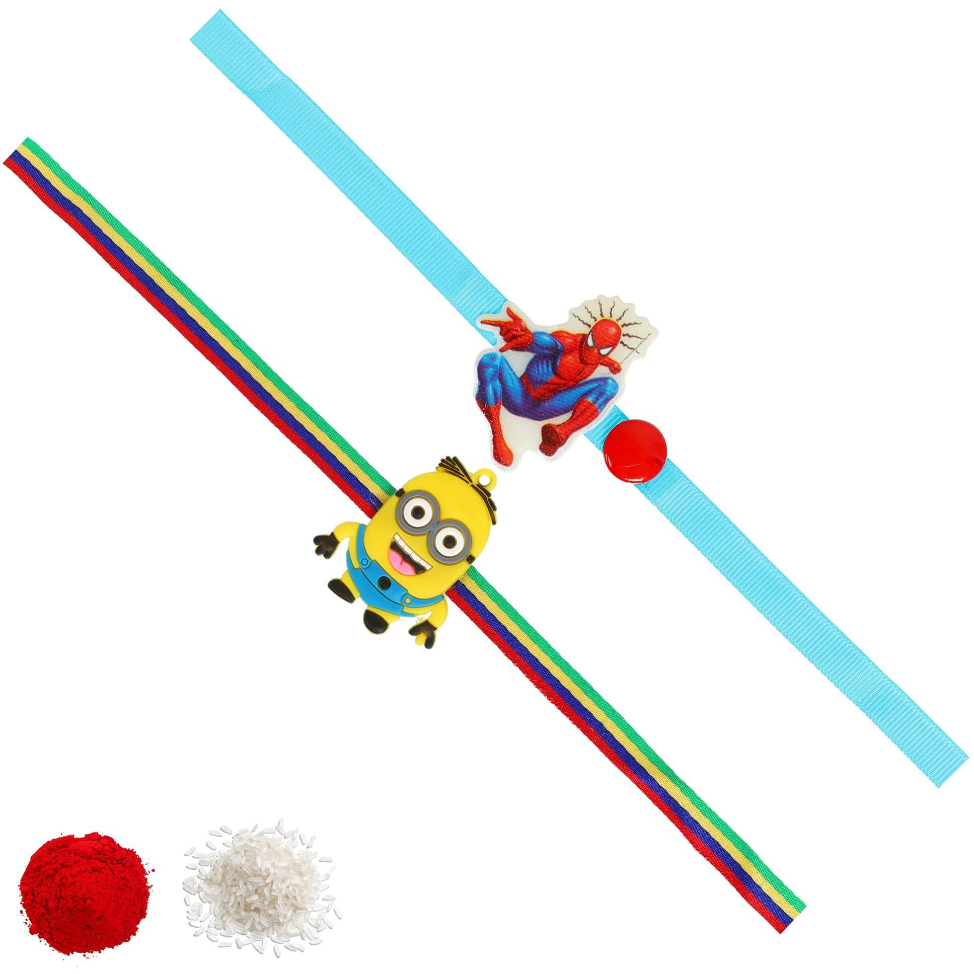 University Trendz Combo Set Of 2 Spider & Minions Kids Rakhi