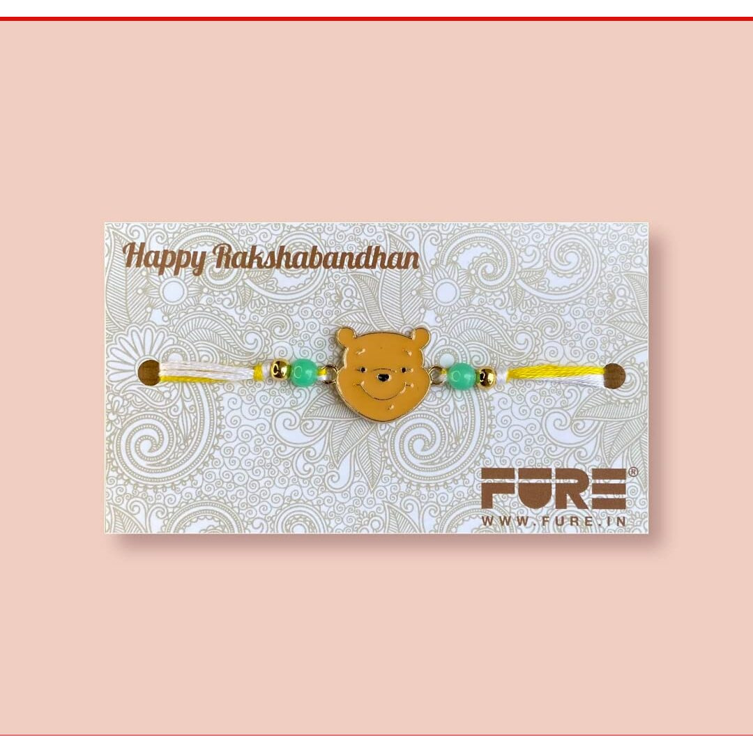 Fure Multi-Colour Winnie The Pooh Rakhi (Roli-Chawal Included) For Brothers & Children