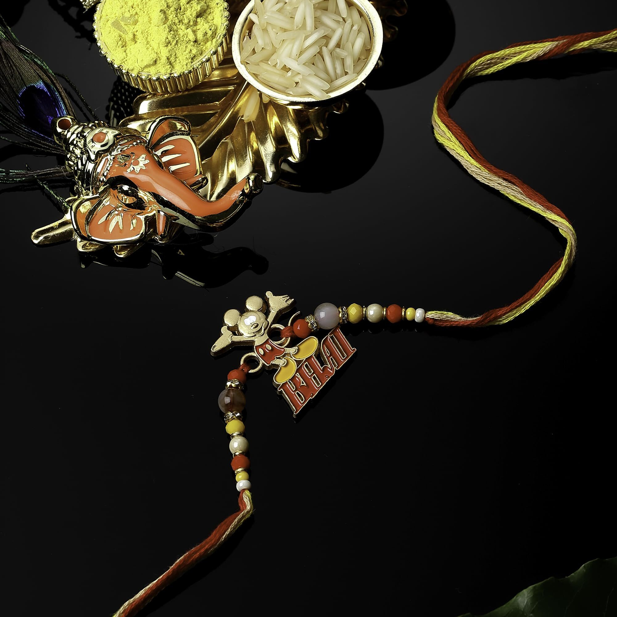 Zeneme Rakhi For Kids Mickey Mouse Bhai Rakhi For Kids Rakhi For Bhai Rakhi With Roli Chawal And Raksha Bandhan Greeting Card