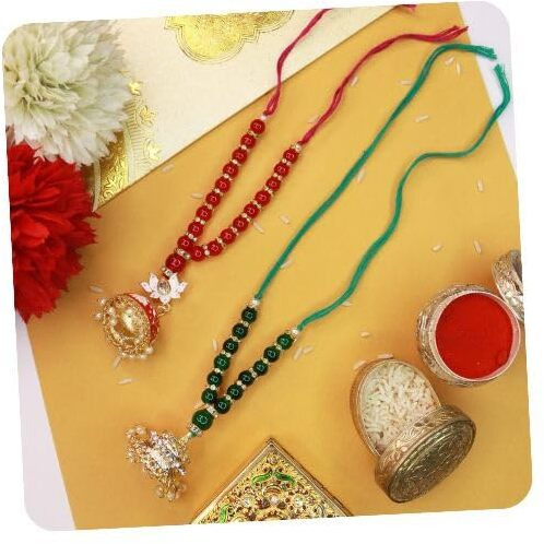 I Jewels Pearl Hanging Bracelet For Bhabhi/Sister (R070-74Lco) (Set Of 2)