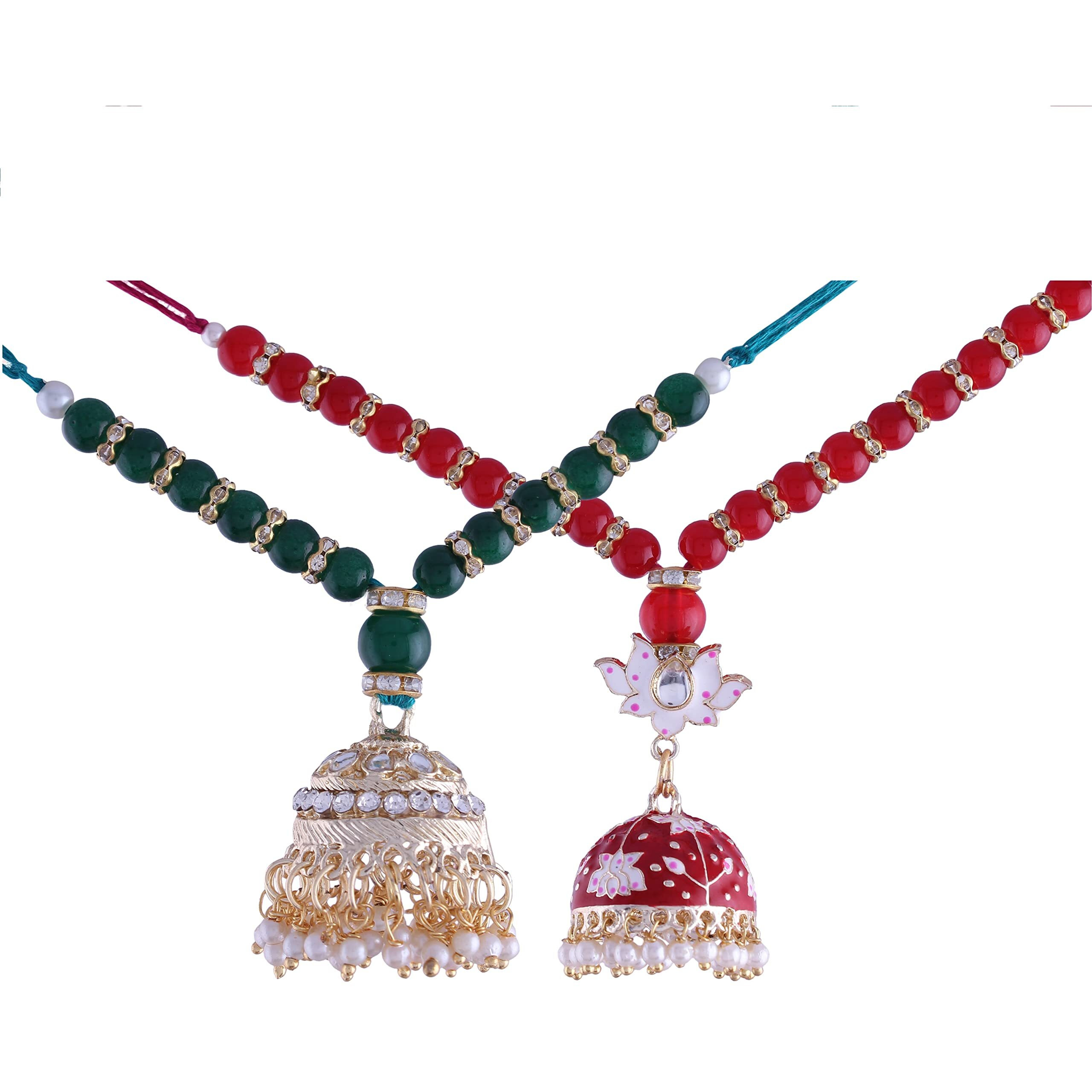 I Jewels Pearl Hanging Bracelet For Bhabhi/Sister (R070-74Lco) (Set Of 2)