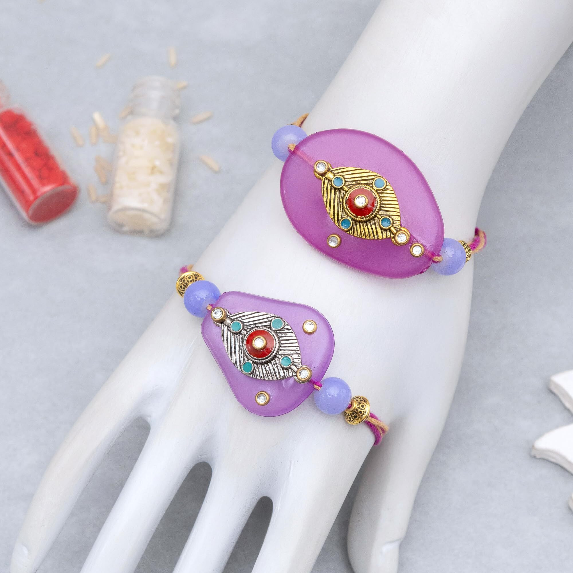 To The Nines Rakhi For Brother With Tilak Material & Greeting Card - Pack Of 2 Rakhi