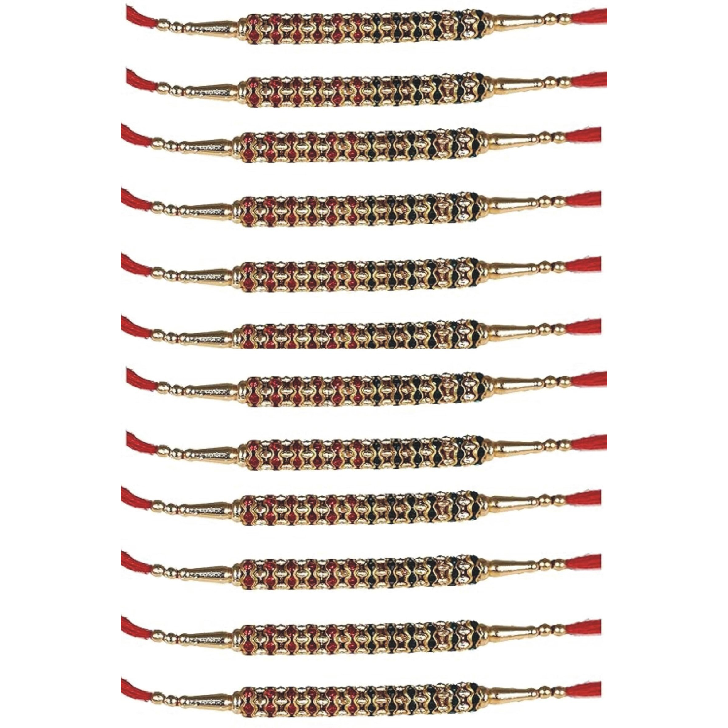 Kartik Designer Rudraksh Rakhi Set/Combo/Pack Of 12 Dora/Rakhi/Dhaga With Roli And Chawal Dora_12(12)