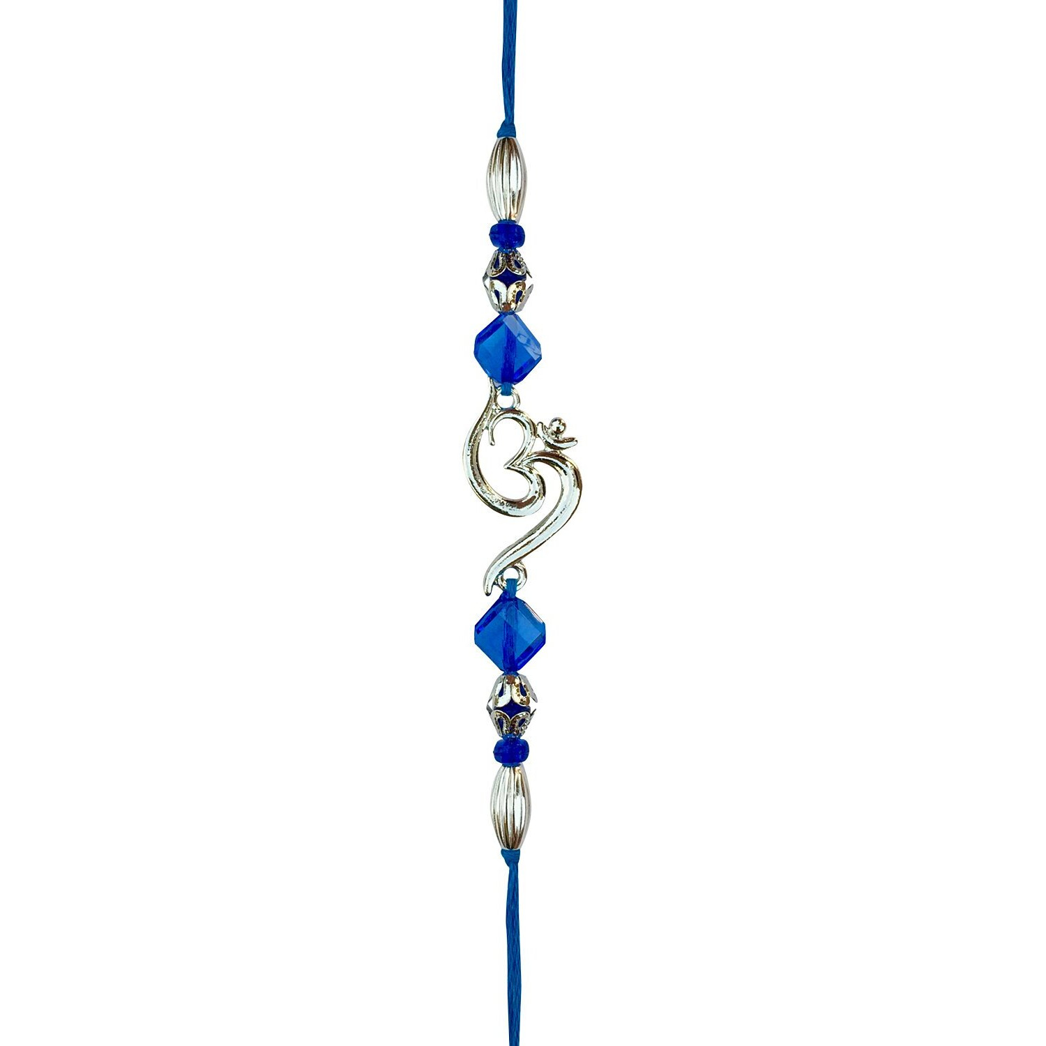 Fure Om Beads Rakhi For Brother (Blue)