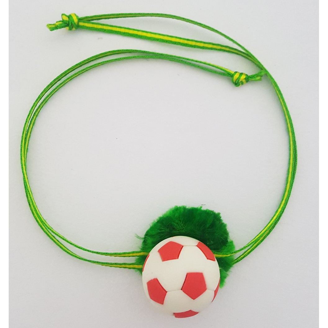 Mehrunnisa Set Of 2 Handmade Football Eraser Rakhis With Roli & Chawal For Kids (Rak1099)