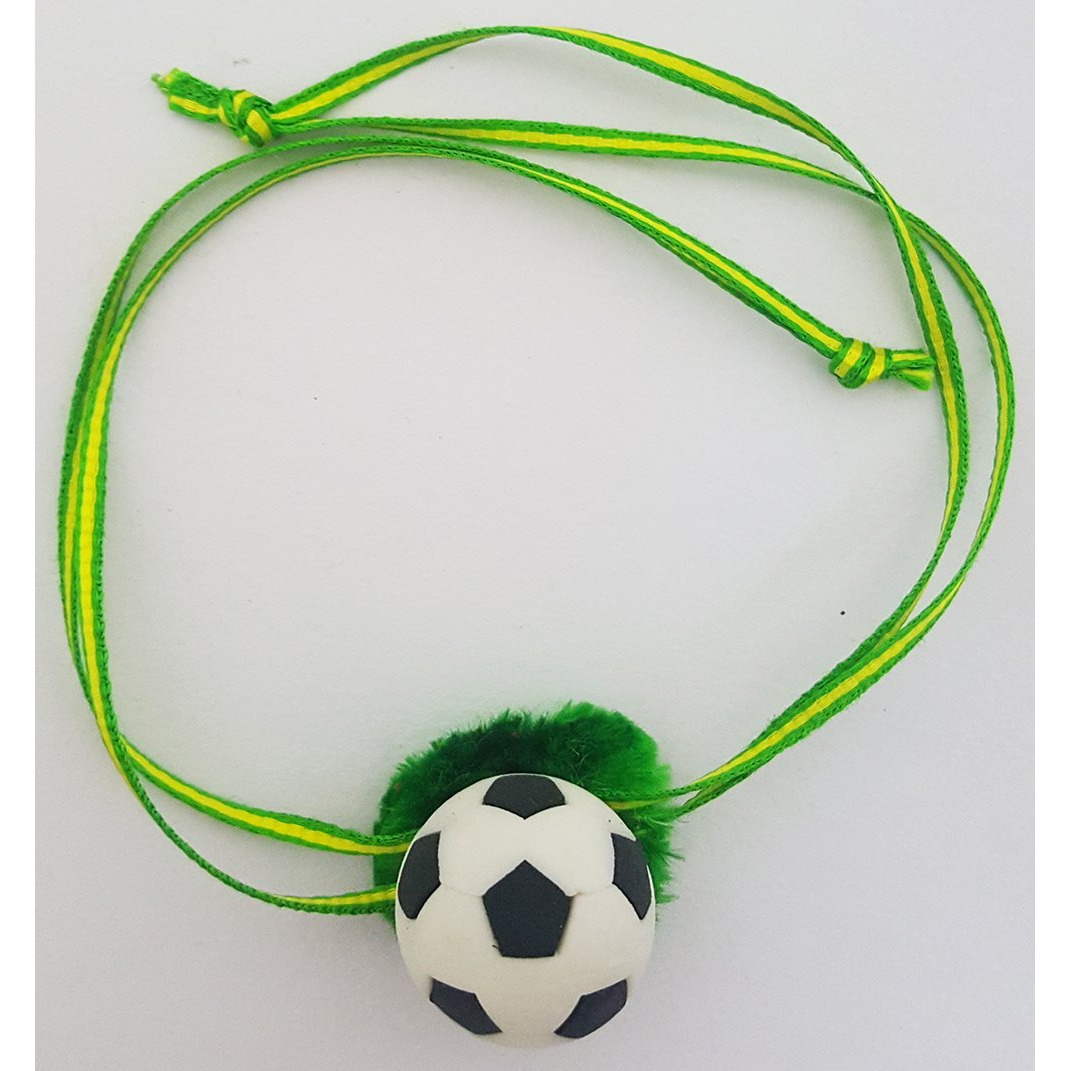 Mehrunnisa Set Of 2 Handmade Football Eraser Rakhis With Roli & Chawal For Kids (Rak1099)
