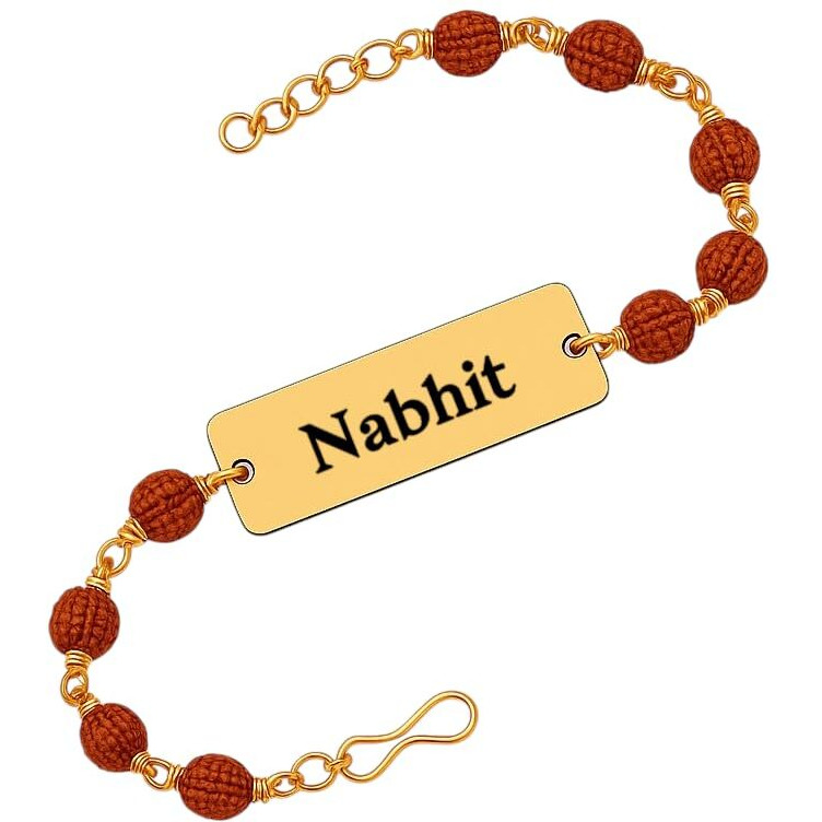 Unique Gift Items Personalized Rakhi For Brother | Stylish And Trendy Customized Artificial Rudraksh Rakhi Sk 6 (Pack Of 1)