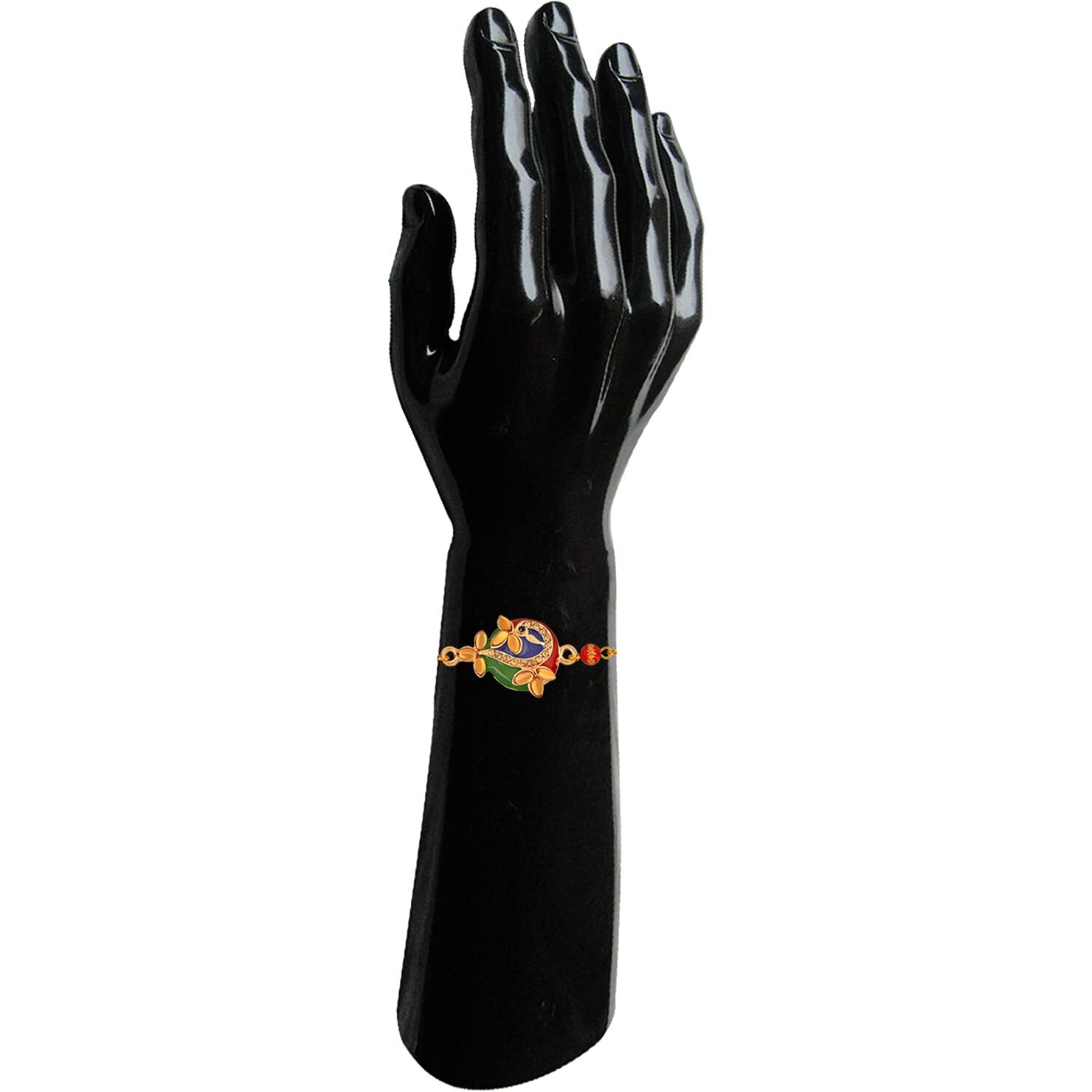 Mahi Elegant Peacock Rakhi With Crystal And Artificial Pearl For Beloved Brother (Ra1100634Z)