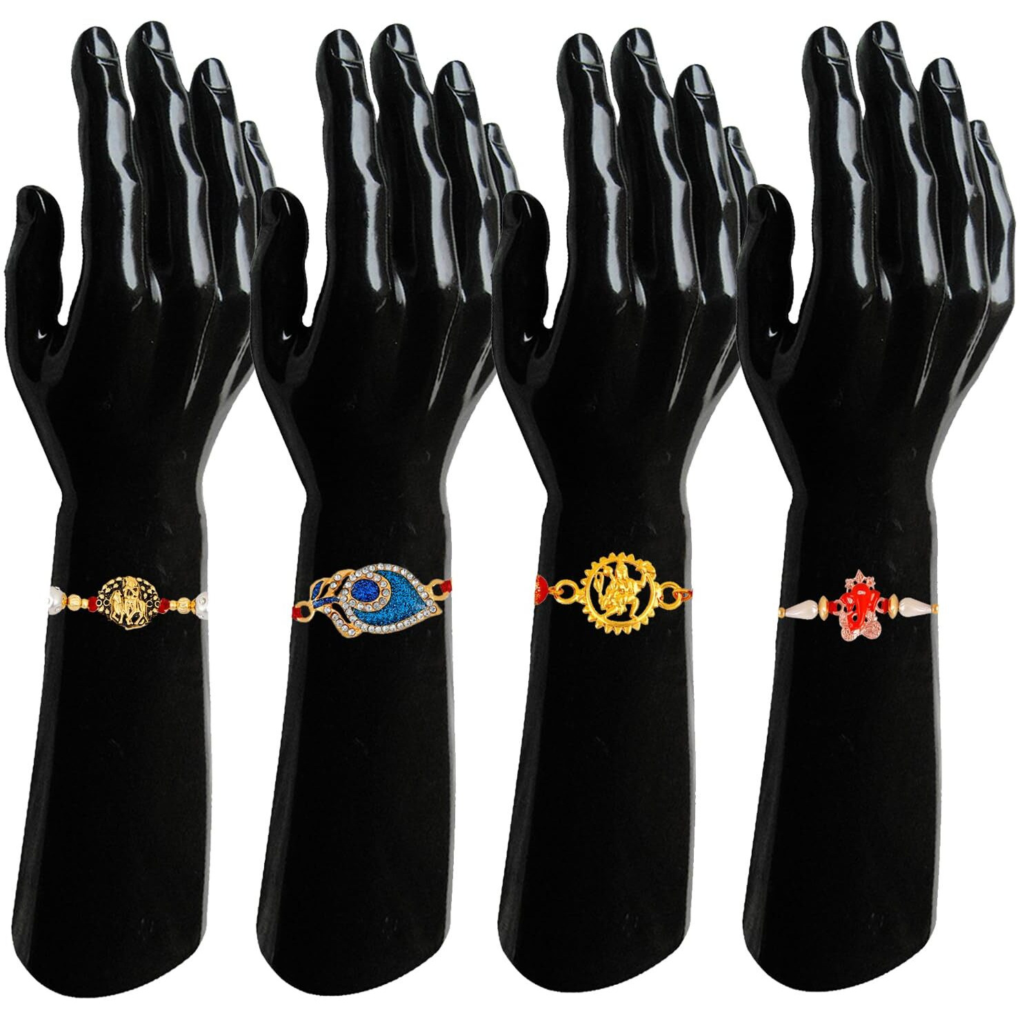 Mahi Combo Of 7 Religious Rakhis For Men With Crystals, Beads And Meenakari Work For Brother (Rcso1105741M)