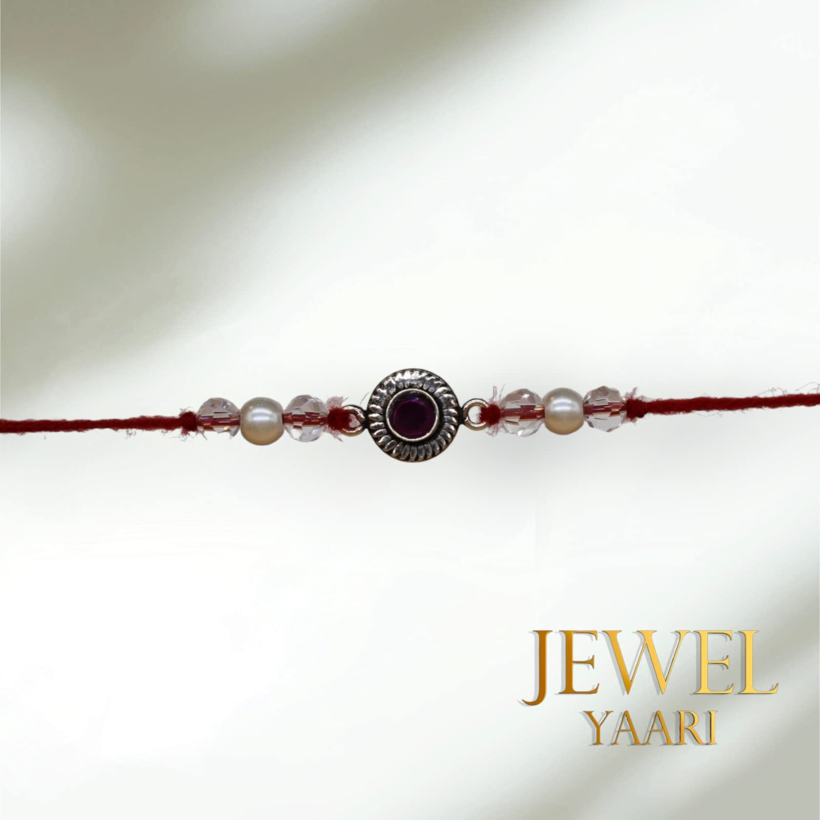 Sj Shubham Jewellers Pure 925 Sterling Silver Rakhi For Brother Charm Bracelet Raksha Bandhan With Pure Cotton Thread For Men, Boys, Rakhis Pink
