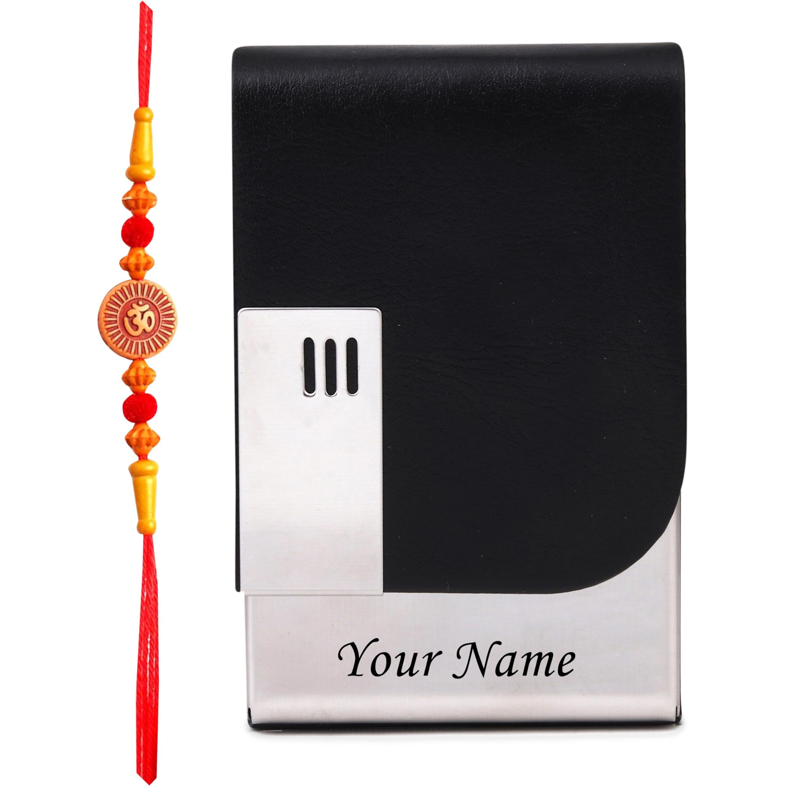 Celebr8 Customized Card Holder With Free Rakhi | Gift Combo Set For Brother, Bhabhi, Sister Rakshabandhan Debit/Atm/Visiting Card Holder Gifting Hampe