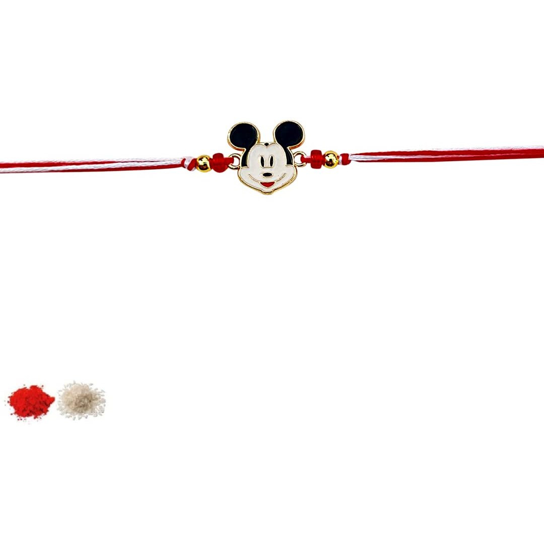 Fure Multi-Colour Mickey Character Rakhi (Roli-Chawal Included) For Brothers & Children